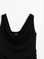 Flowing draped neck top