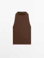 Metallic-effect halterneck top