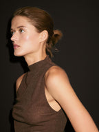 Metallic-effect halterneck top