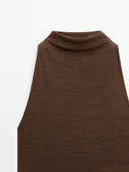 Metallic-effect halterneck top