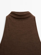 Metallic-effect halterneck top