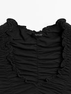 Creased-effect cotton top