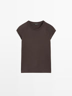 Cotton T-shirt with short raglan sleeves