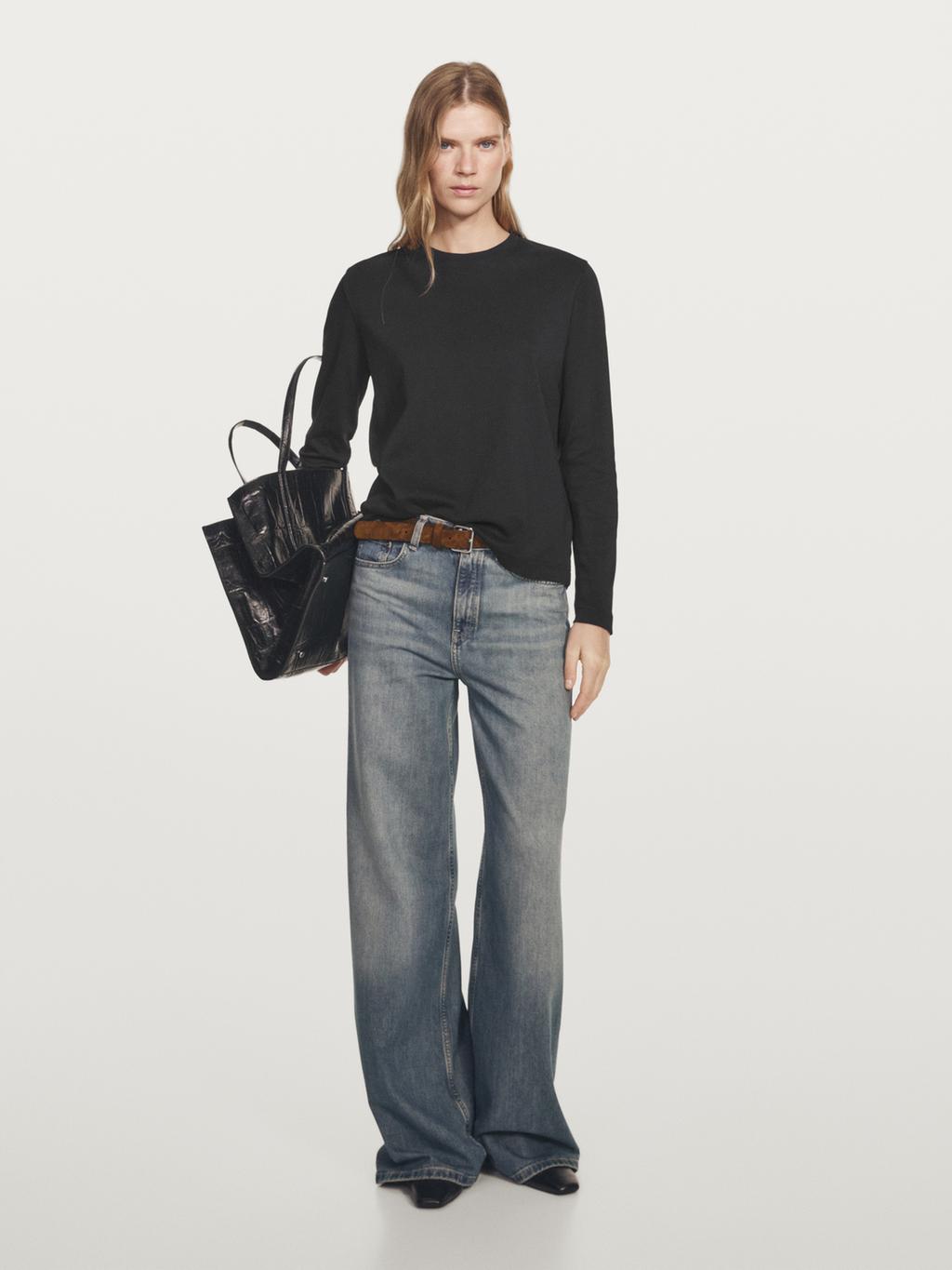 100% cotton interlock long sleeve T-shirt