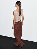 100% cotton surplice boat neck top