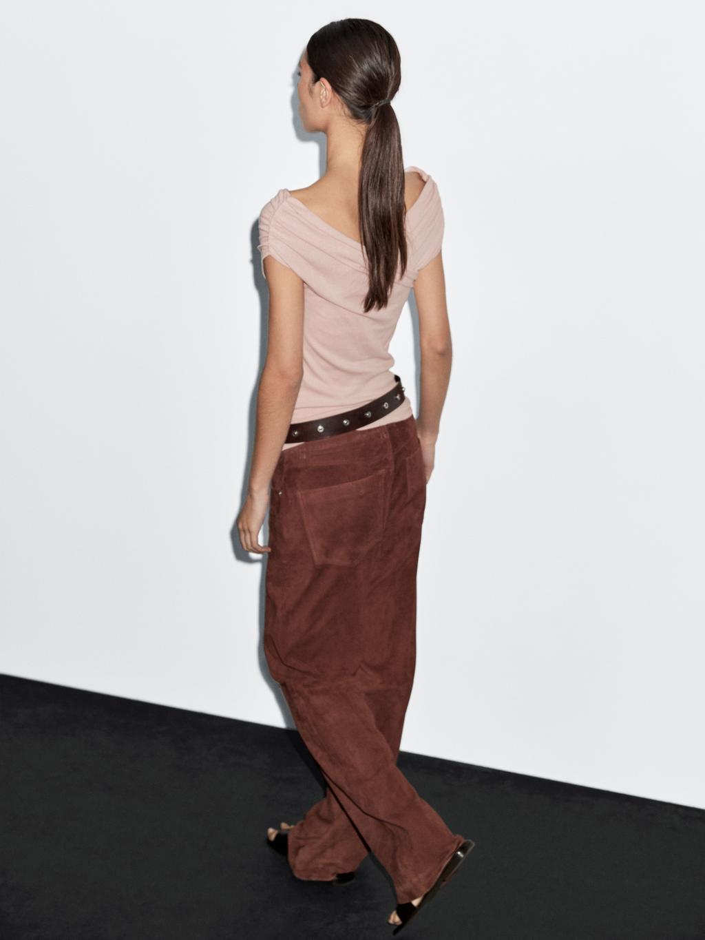 100% cotton surplice boat neck top