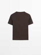 100% cotton V-neck T-shirt