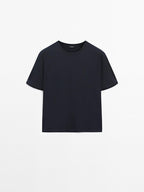 Short-sleeve T-shirt with back seam detail