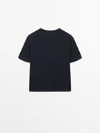 Short-sleeve T-shirt with back seam detail
