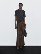 Short-sleeve T-shirt with back seam detail