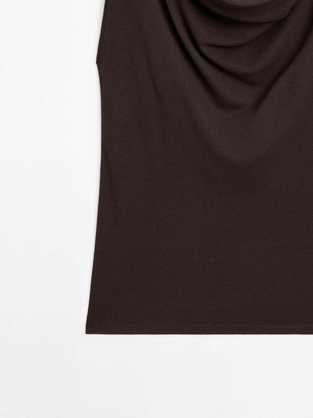 100% cotton top with draped neckline