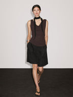 100% cotton top with draped neckline