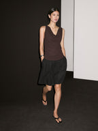 100% cotton top with draped neckline