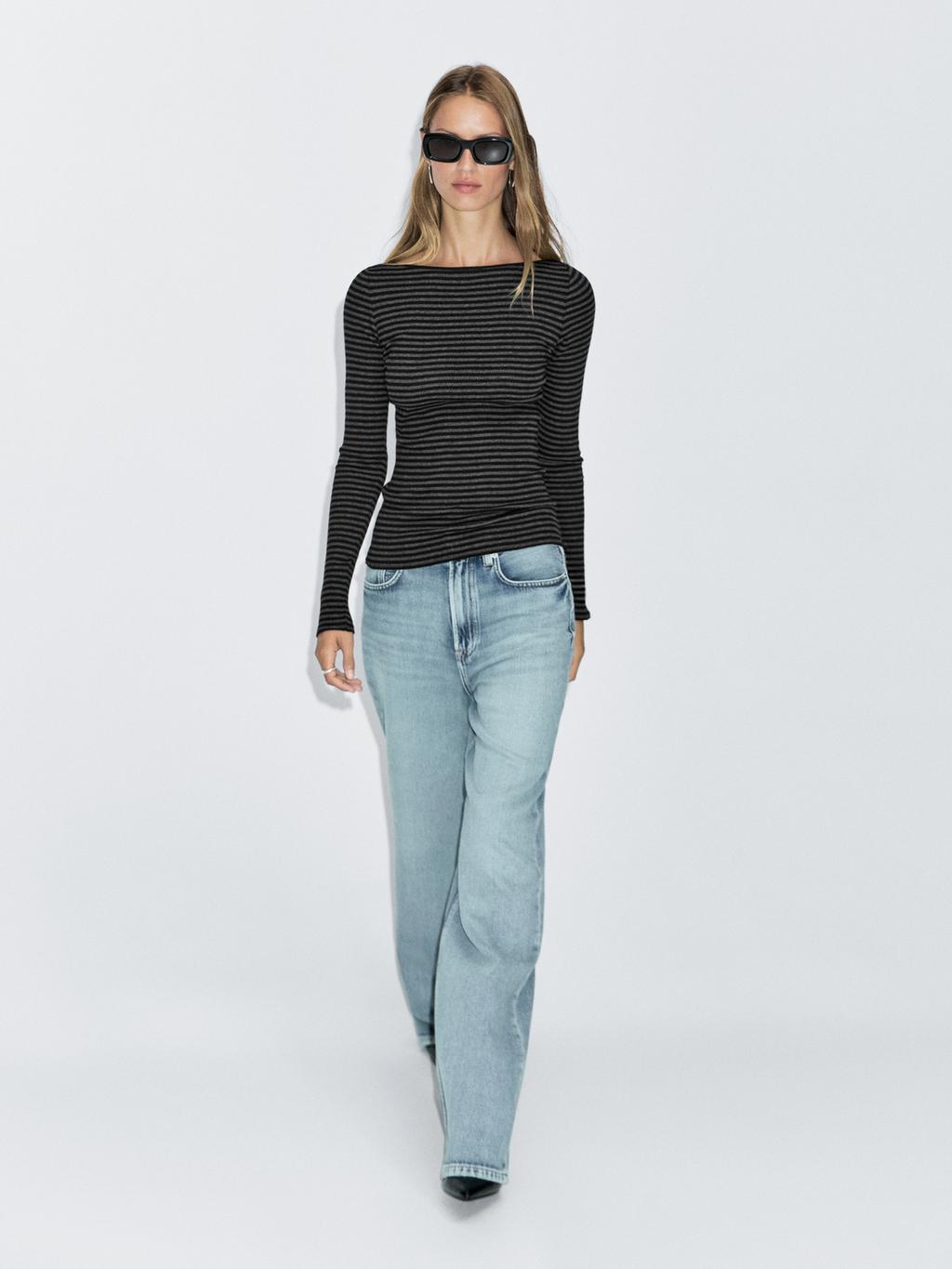 Striped long sleeve T-shirt