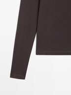 Ribbed long sleeve melange T-shirt