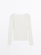 Long sleeve textured 100% cotton top