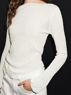Long sleeve textured 100% cotton top