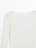 Long sleeve textured 100% cotton top