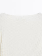 Long sleeve textured 100% cotton top