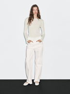 Long sleeve textured 100% cotton top