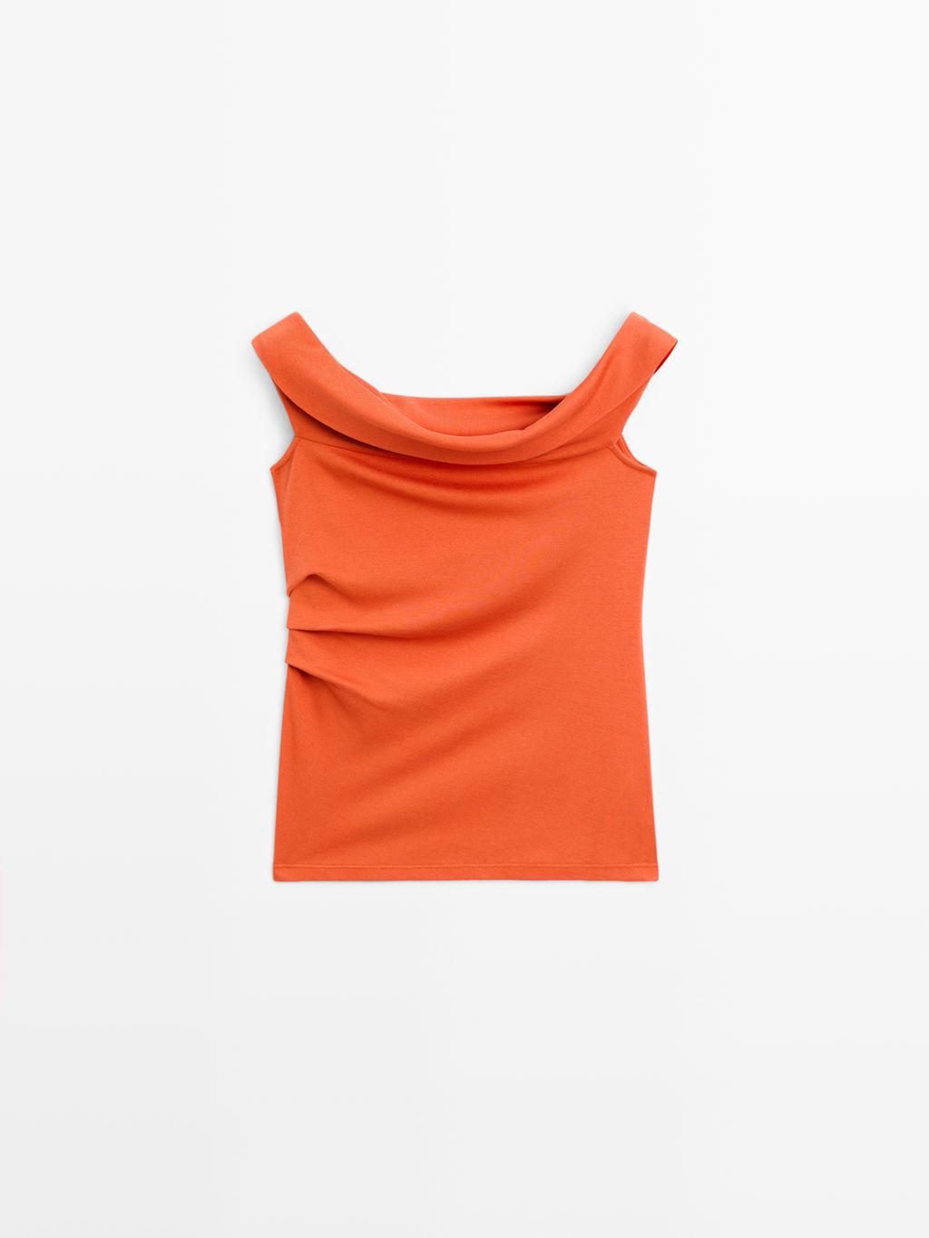 Draped top with knot detail