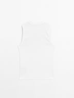 Heavy weight ribbed round neck top