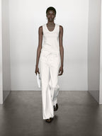 Heavy weight ribbed round neck top