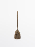 Split suede leather mini crossbody bag