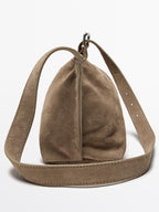 Split suede leather mini crossbody bag