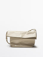 Crackled nappa leather flap bag