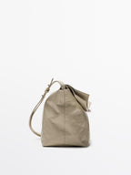 Crackled nappa leather flap bag