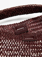 Braided nappa leather shopper bag