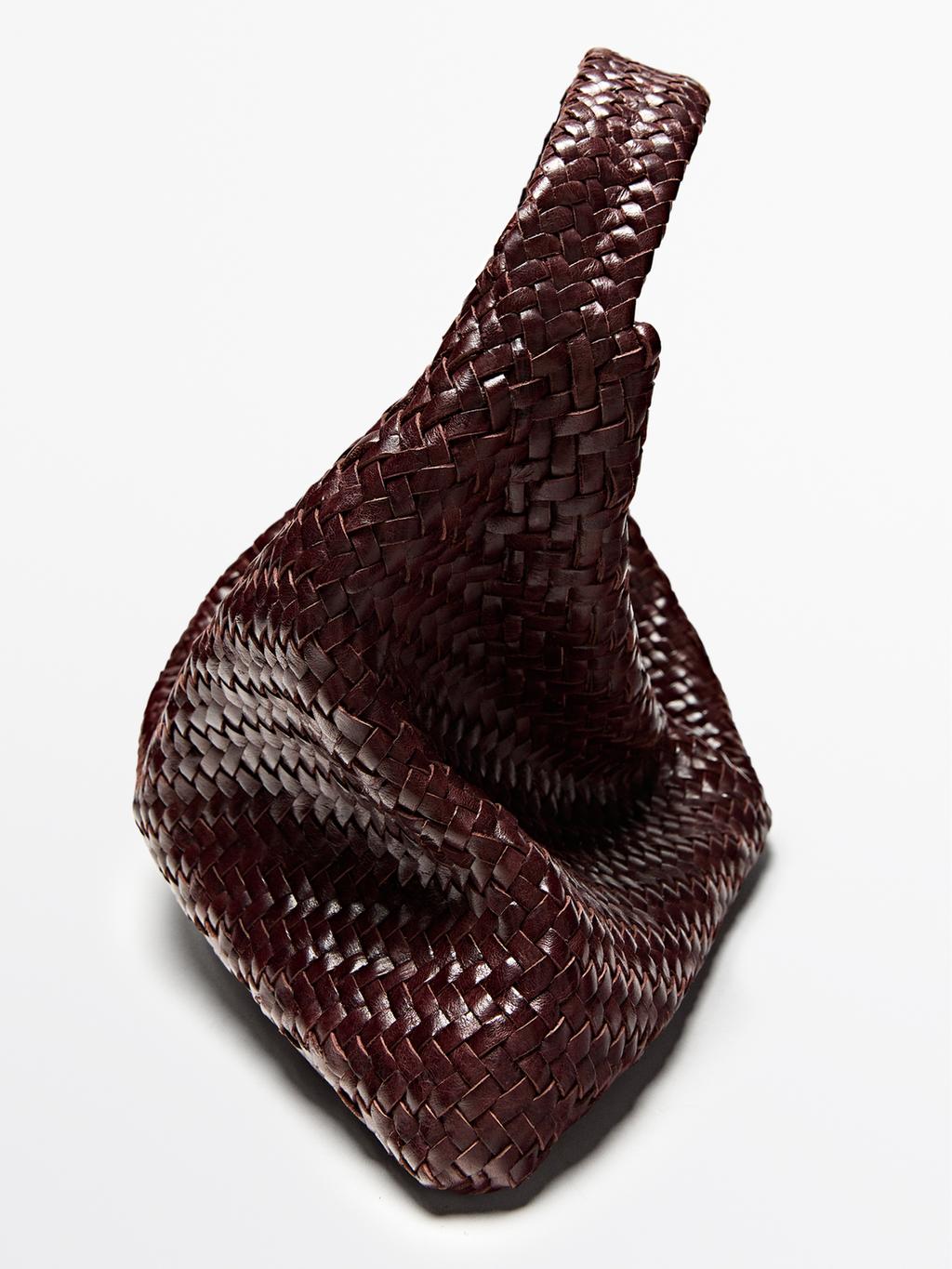 Braided nappa leather shopper bag