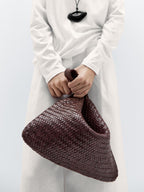 Braided nappa leather shopper bag