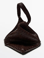 Nappa leather woven maxi tote bag