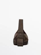 Split suede shoulder bag