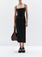 Split suede shoulder bag