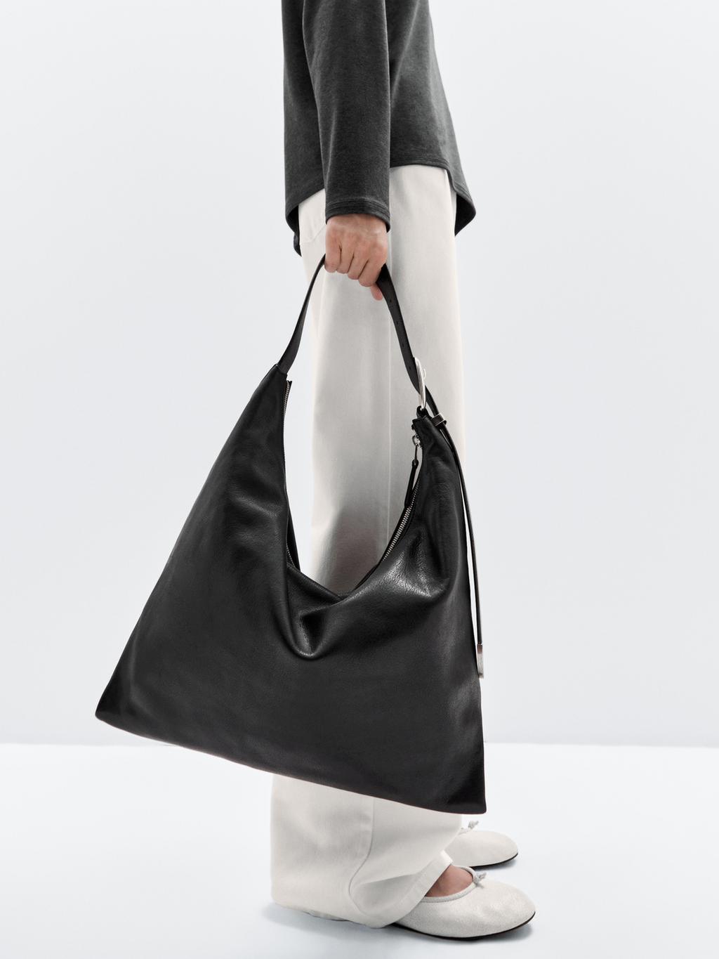 Nappa leather maxi bag