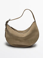 Split suede medium shoulder bag