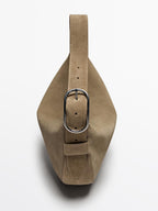 Split suede medium shoulder bag