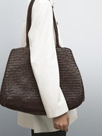 Large braided nappa tote bag