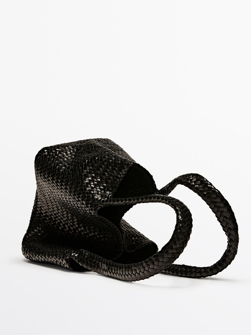 Medium braided nappa leather tote bag