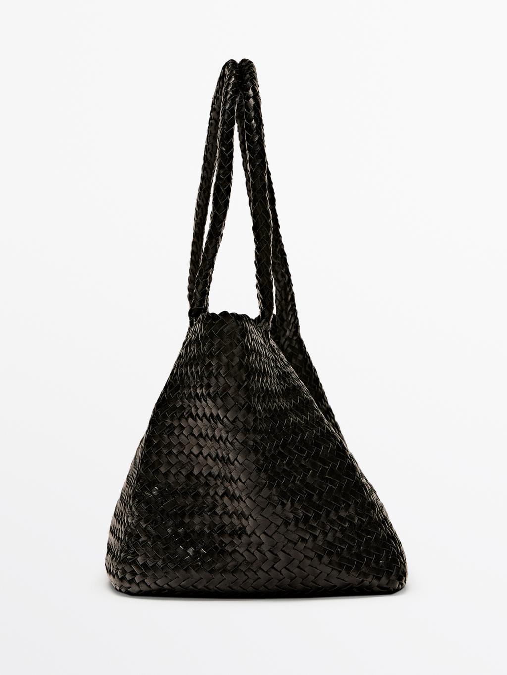 Medium braided nappa leather tote bag