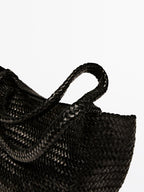 Medium braided nappa leather tote bag