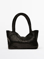 Medium braided nappa leather tote bag