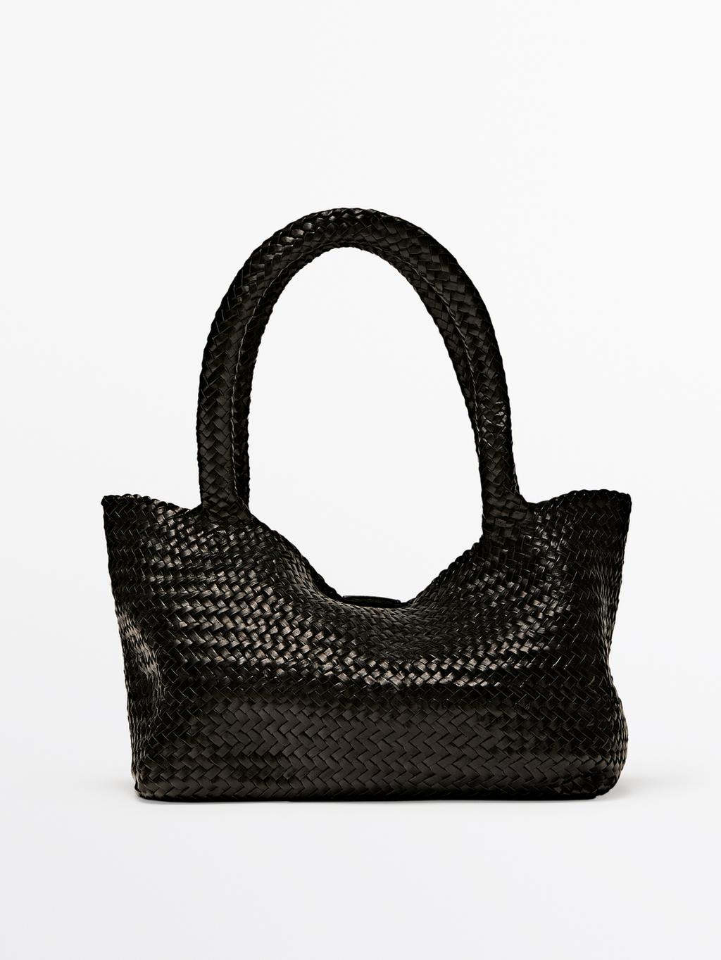 Medium braided nappa leather tote bag