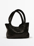 Medium braided nappa leather tote bag
