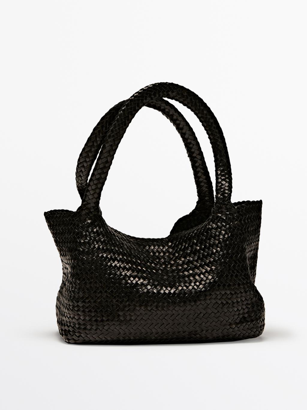 Medium braided nappa leather tote bag