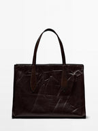 Crackled nappa leather maxi MD ICON bag