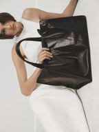 Crackled nappa leather maxi MD ICON bag